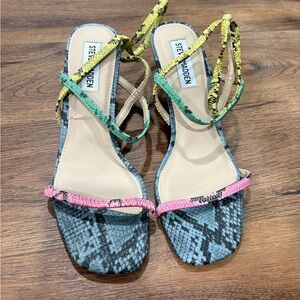 Steve Madden Vibrant Snake Print Sandals